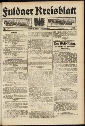 Ausgabe vom Montag, den 27. September 1915.
