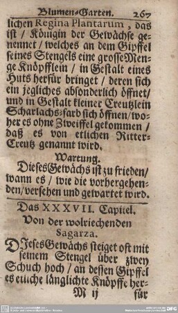 Das XXXVII. Capitel. Vond er wolriechenden Sagarza.