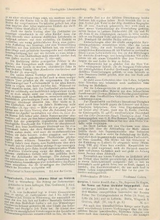 273-274 [Rezension] Kropatscheck, Friedrich, Johannes Dölsch aus Feldkirch, Prof. in Wittenberg. Ein Beitrag zur Reformationsgeschichte in ihren Anfängen