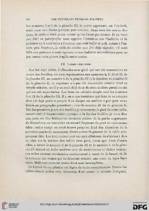 III: Tables avec pied