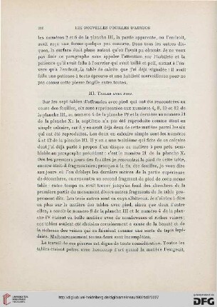 III: Tables avec pied