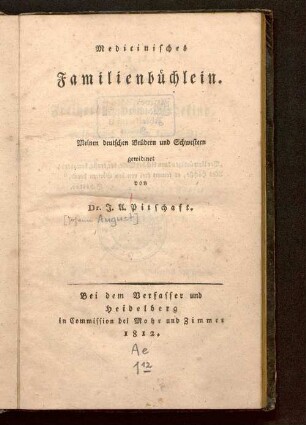 Medicinisches Familienbüchlein