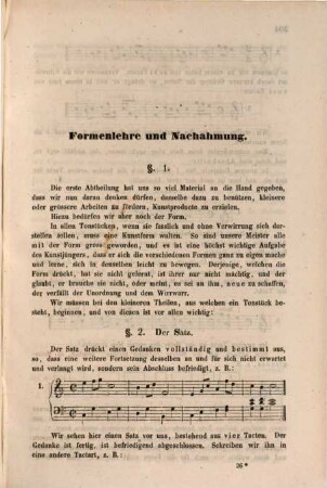 Harmonie- und Compositionslehre für junge Musiker, Orgelschüler und Schulseminaristen etc.. 2, Nachahmung und Formenlehre