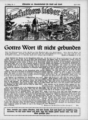 Gottes Wort ist nicht gebunden