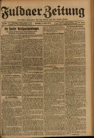 Ausgabe vom Freitag, den 09. Juni 1922.