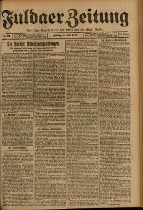 Ausgabe vom Freitag, den 09. Juni 1922.