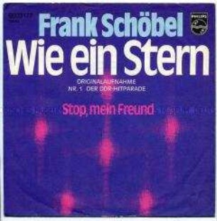 Schallplatte von Frank Schöbel, Plattenhülle