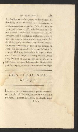Chapitre XVII. De la paix.