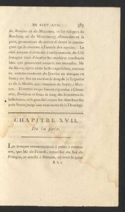 Chapitre XVII. De la paix.