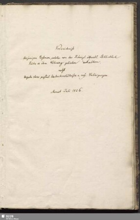 [1826]: Verzeichniss der Leser 1826/27 - Bibl.Arch.II.F,Vol.478