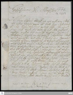 Brief von Anton Wilhelm Böhme an August Hermann Francke.