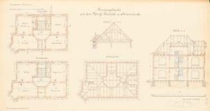 Hafen-Bauhof, Swinemünde: Bürogebäude: Grundriss EG, 1.OG, Schnitte 1:100