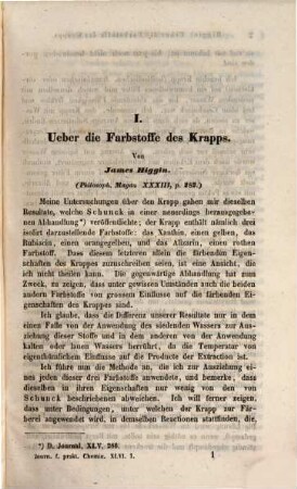 Journal für praktische Chemie : practical applications and applied chemistry ; covering all aspects of applied chemistry. 46. 1849