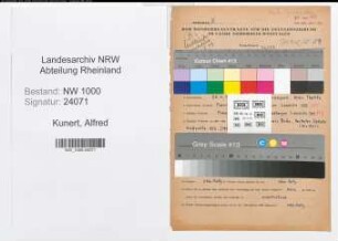 Entnazifizierung Alfred Kunert, geb. 26.04.1899 (Ingenieur)