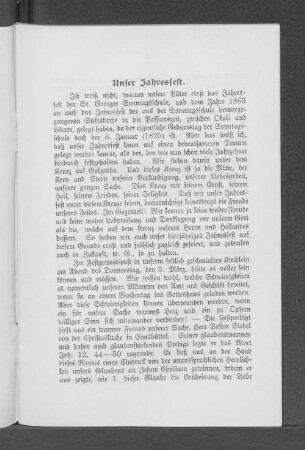 Unser Jahresfest.