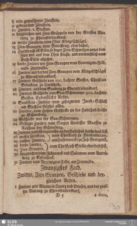 Zwanzigstes Fach. Zwitter, Zien-Graupen, Geschiebe und dergleichen Arten