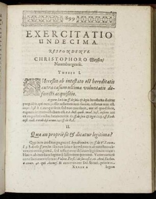 Exercitatio Undecima