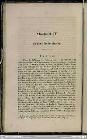 Abschnitt III. Neuere Befestigung