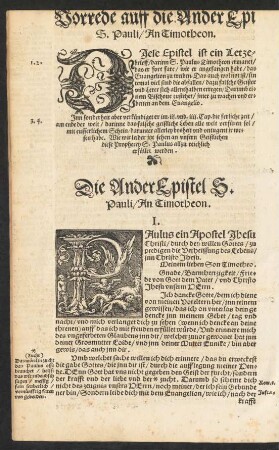Die Ander Epistel S. Pauli/ An Timotheon.