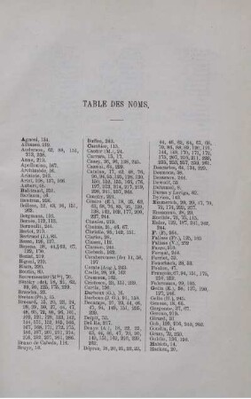 TABLE DES NOMS.