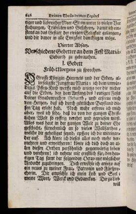 646-668, Vierter Absatz. I. Gebett - VII. Gebett; Kurtze Tag-Zeiten; Litaney