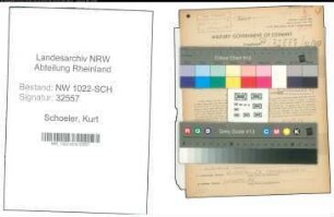 Entnazifizierung Kurt Schoeler , geb. 23.04.1907 (Bankangestellter)