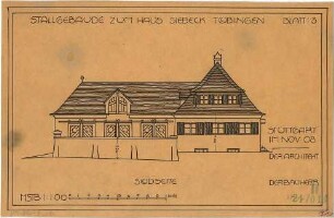 Fischer, Theodor; Tübingen; Haus Siebeck - Südseite (Ansicht)
