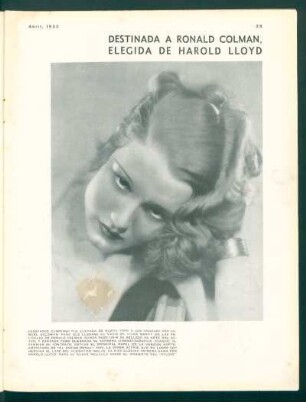 Destinada a Ronald Colman, elegida de Harold Lloyd