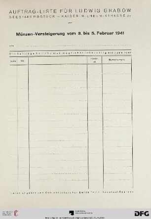 Auftrags-Liste für Ludwig Grabow