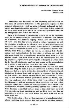 603-610, A tridimensional system of criminology