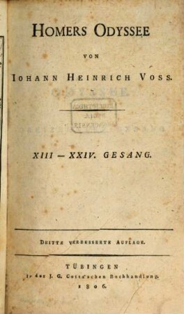 Homers Odyssee, 2. XIII. - XXIV. Gesang