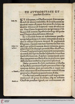 De authoritate et potestate ecclesiae