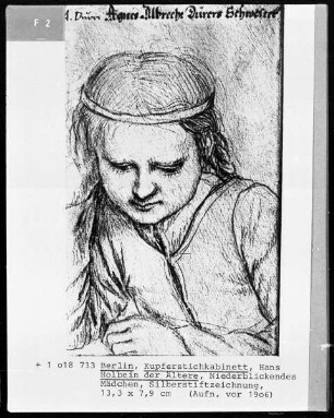 Skizzenbuch — Bildnis eines Mädchens, Folio recto