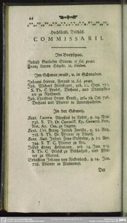 Hochfürstl. Bischöfl. Commissarii