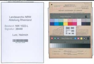Entnazifizierung Heinrich Lurz , geb. 04.01.1903 (Bahnbeamter)