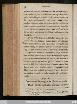 Cap. II. Continuantur Pathologica de Fistula lacrymali.