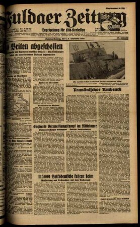 Ausgabe vom Sonntag, den 08. September 1940.