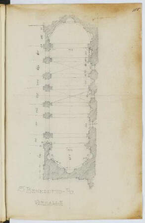 San Benedetto in Polirono, San Benedetto Po: Grundriss (aus: Skizzen- und Fotoalbum 5)