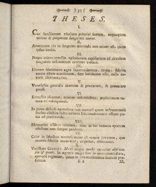 Theses; Perdocto & praestantissimo Viro...