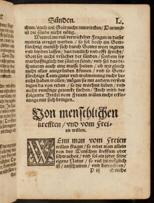50r-69v, Von menschlichen Krefften und vom freien Willen