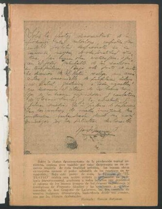 [Carta de lector escrita a mano]