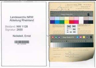 Entnazifizierung Ernst Nickeleit , geb. 01.11.1902 (Polizist)