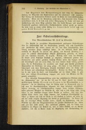Zur Schulaufsichtsfrage