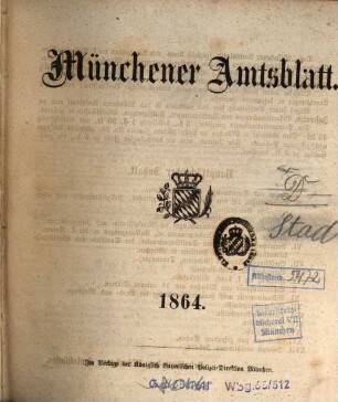 Münchener Amtsblatt. 1864
