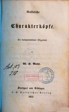 Musikalische Charakterköpfe : ein kunstgeschichtliches Skizzenbuch, [1]