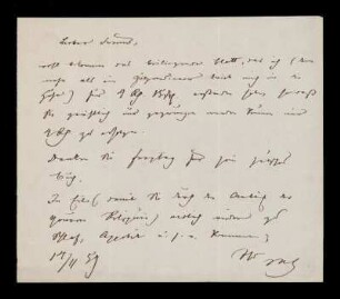 Brief von Moriz Haupt an Salomon Hirzel