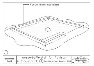 Wasserbüffelstall für Pakistan Aufbauschritt (1. Gesamtübersicht siehe Zeichn. Nr 922321)