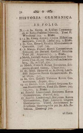 Nr. 1-2 Io. Georg. ab Eckart Commentarii de Rebus Franciae Orientalis. - 609 Urbani Pierii Klagpredigt über Churfürst Christian zu Sachsen.