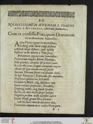 Ad nobilissimum iuvenem I. Ioachimum à Rusdorff, Amicum summum