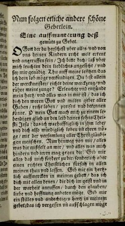 Nun folgen etliche andere schöne Gebetlein.